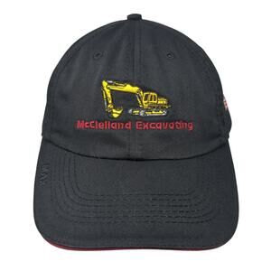 McClelland Excavating Strapback Hat Black One Size Solid Triple Crown